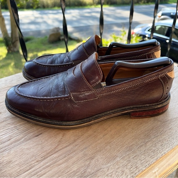 Johnston & Murphy Men's Shoes Size 8.5M Brown Leather Slip-on  Penny Flex - Picture 5 of 11